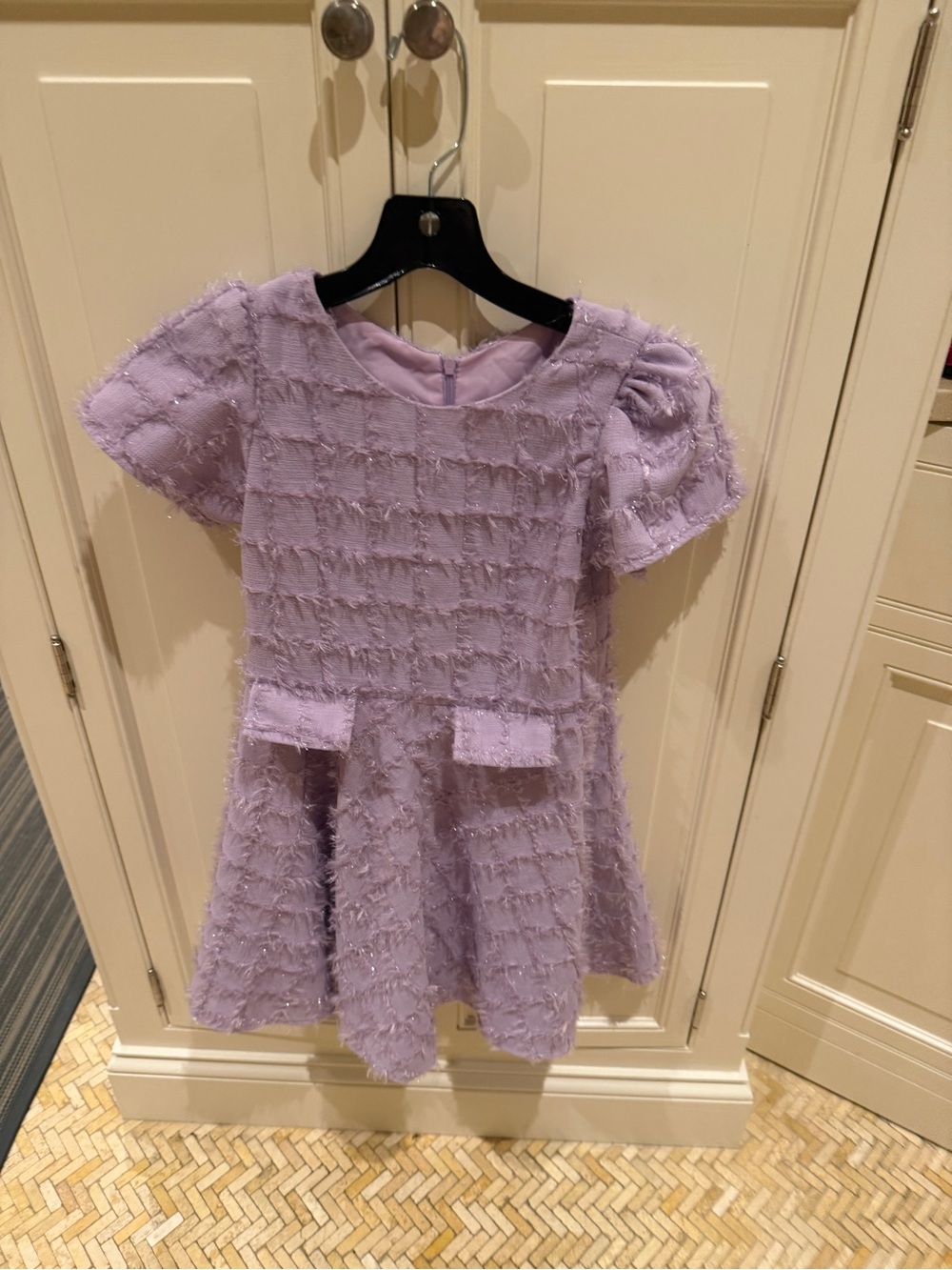 Zoe Ltd Lilac Textured Fit-and-Flare Kids Dress